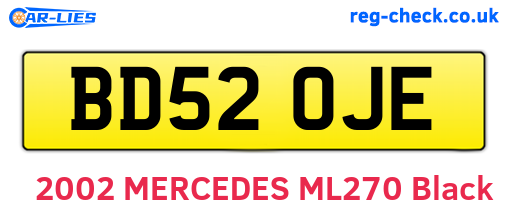 BD52OJE are the vehicle registration plates.