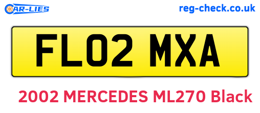 FL02MXA are the vehicle registration plates.