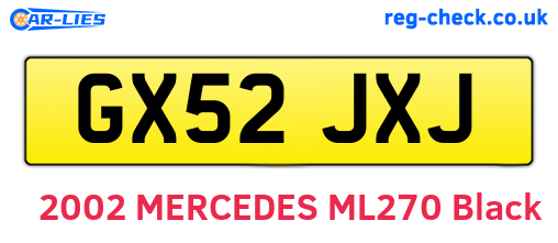 GX52JXJ are the vehicle registration plates.