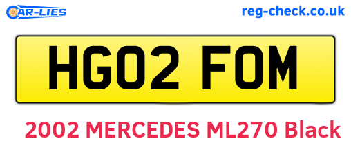 HG02FOM are the vehicle registration plates.