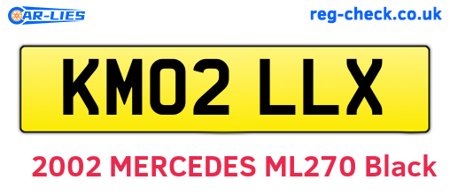 KM02LLX are the vehicle registration plates.