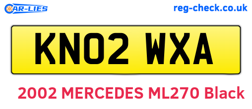 KN02WXA are the vehicle registration plates.