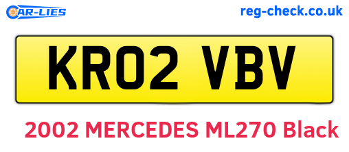 KR02VBV are the vehicle registration plates.
