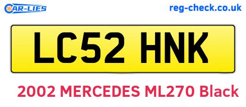 LC52HNK are the vehicle registration plates.