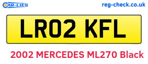 LR02KFL are the vehicle registration plates.