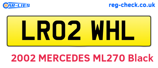 LR02WHL are the vehicle registration plates.