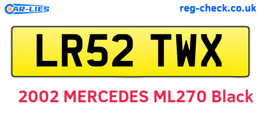 LR52TWX are the vehicle registration plates.