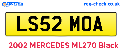 LS52MOA are the vehicle registration plates.