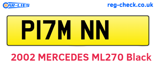 P17MNN are the vehicle registration plates.