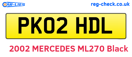 PK02HDL are the vehicle registration plates.