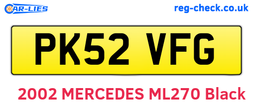 PK52VFG are the vehicle registration plates.