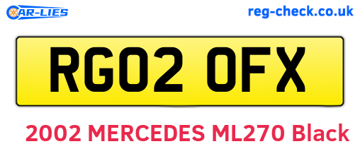 RG02OFX are the vehicle registration plates.