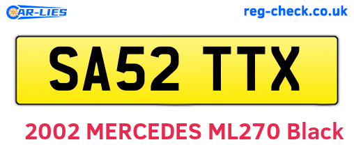 SA52TTX are the vehicle registration plates.