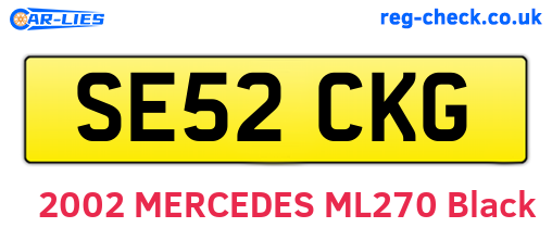 SE52CKG are the vehicle registration plates.