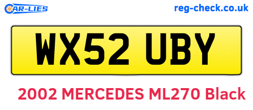WX52UBY are the vehicle registration plates.