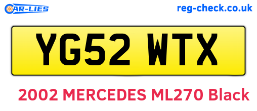 YG52WTX are the vehicle registration plates.