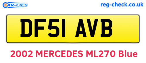 DF51AVB are the vehicle registration plates.