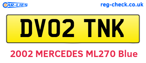 DV02TNK are the vehicle registration plates.