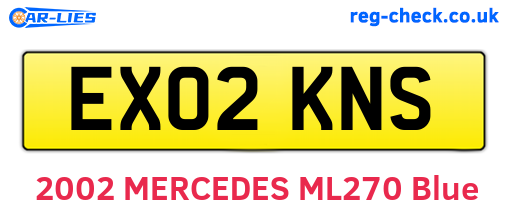 EX02KNS are the vehicle registration plates.