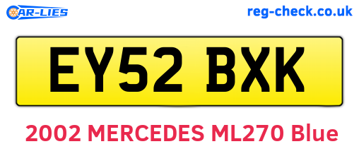 EY52BXK are the vehicle registration plates.