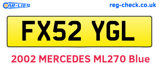 FX52YGL are the vehicle registration plates.