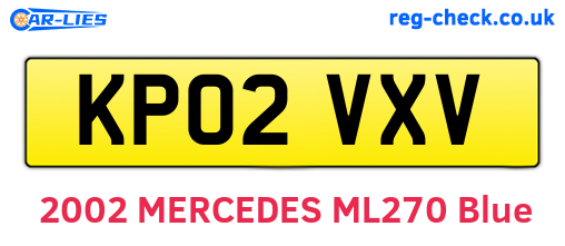 KP02VXV are the vehicle registration plates.