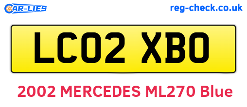 LC02XBO are the vehicle registration plates.