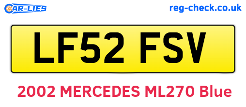 LF52FSV are the vehicle registration plates.