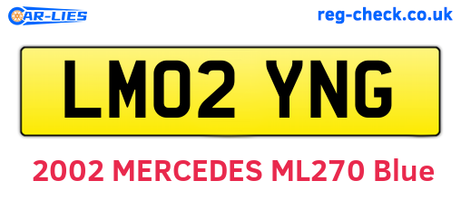 LM02YNG are the vehicle registration plates.