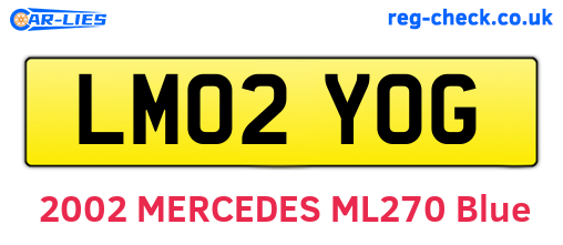 LM02YOG are the vehicle registration plates.