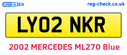 LY02NKR are the vehicle registration plates.