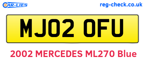 MJ02OFU are the vehicle registration plates.