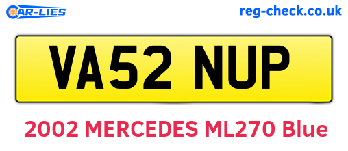 VA52NUP are the vehicle registration plates.