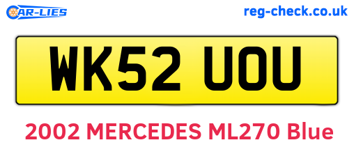 WK52UOU are the vehicle registration plates.