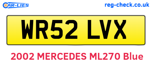 WR52LVX are the vehicle registration plates.