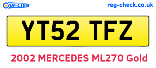 YT52TFZ are the vehicle registration plates.