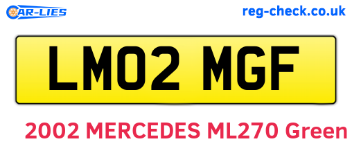 LM02MGF are the vehicle registration plates.