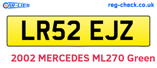 LR52EJZ are the vehicle registration plates.