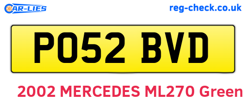 PO52BVD are the vehicle registration plates.