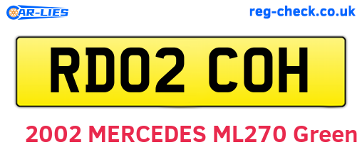 RD02COH are the vehicle registration plates.