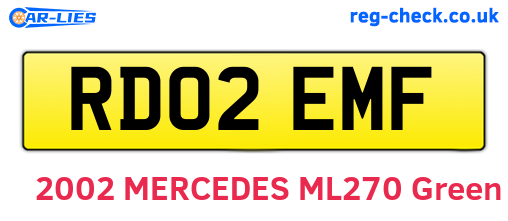 RD02EMF are the vehicle registration plates.