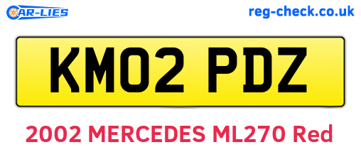 KM02PDZ are the vehicle registration plates.