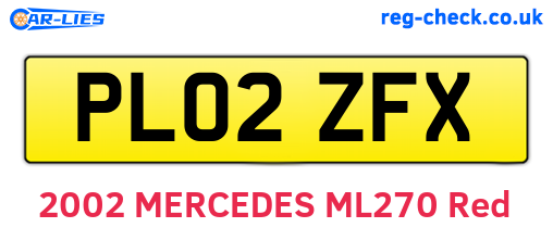 PL02ZFX are the vehicle registration plates.