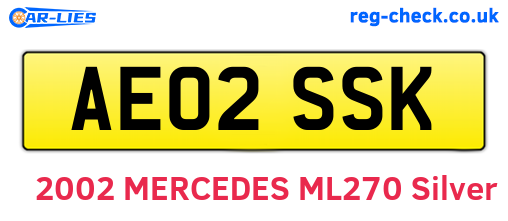 AE02SSK are the vehicle registration plates.