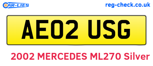 AE02USG are the vehicle registration plates.