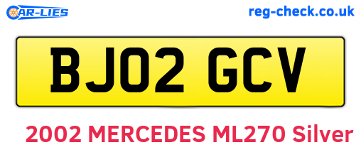 BJ02GCV are the vehicle registration plates.