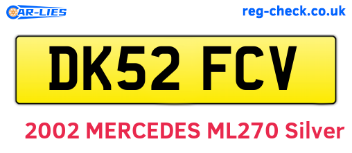 DK52FCV are the vehicle registration plates.