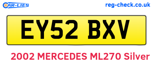 EY52BXV are the vehicle registration plates.