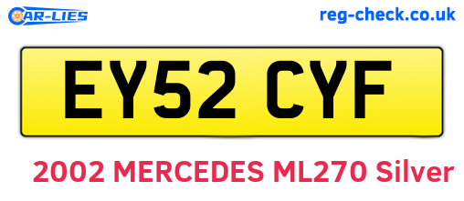 EY52CYF are the vehicle registration plates.