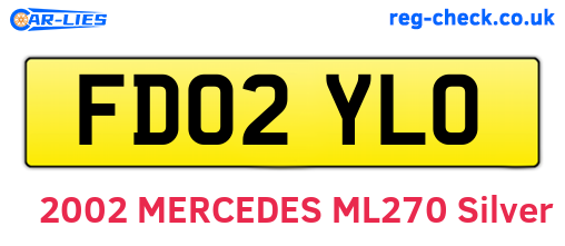 FD02YLO are the vehicle registration plates.
